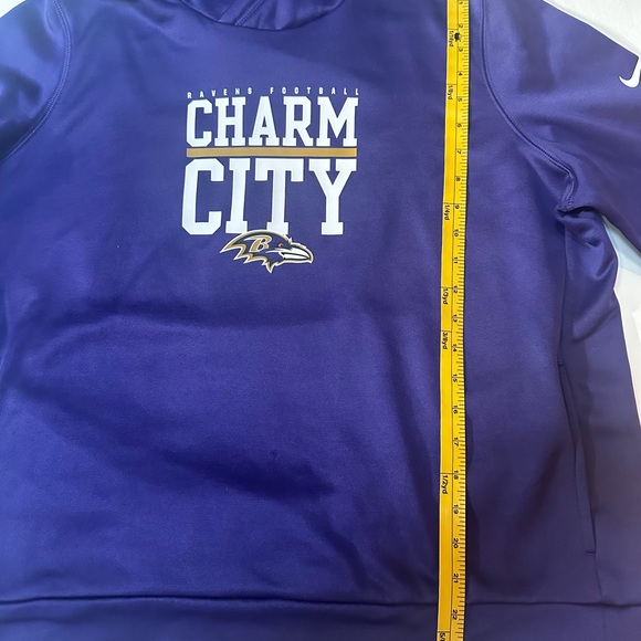 Baltimore Ravens NFL Team Apparel Nike Hooded Purple Sweatshirt, XL - Picture 9 of 11